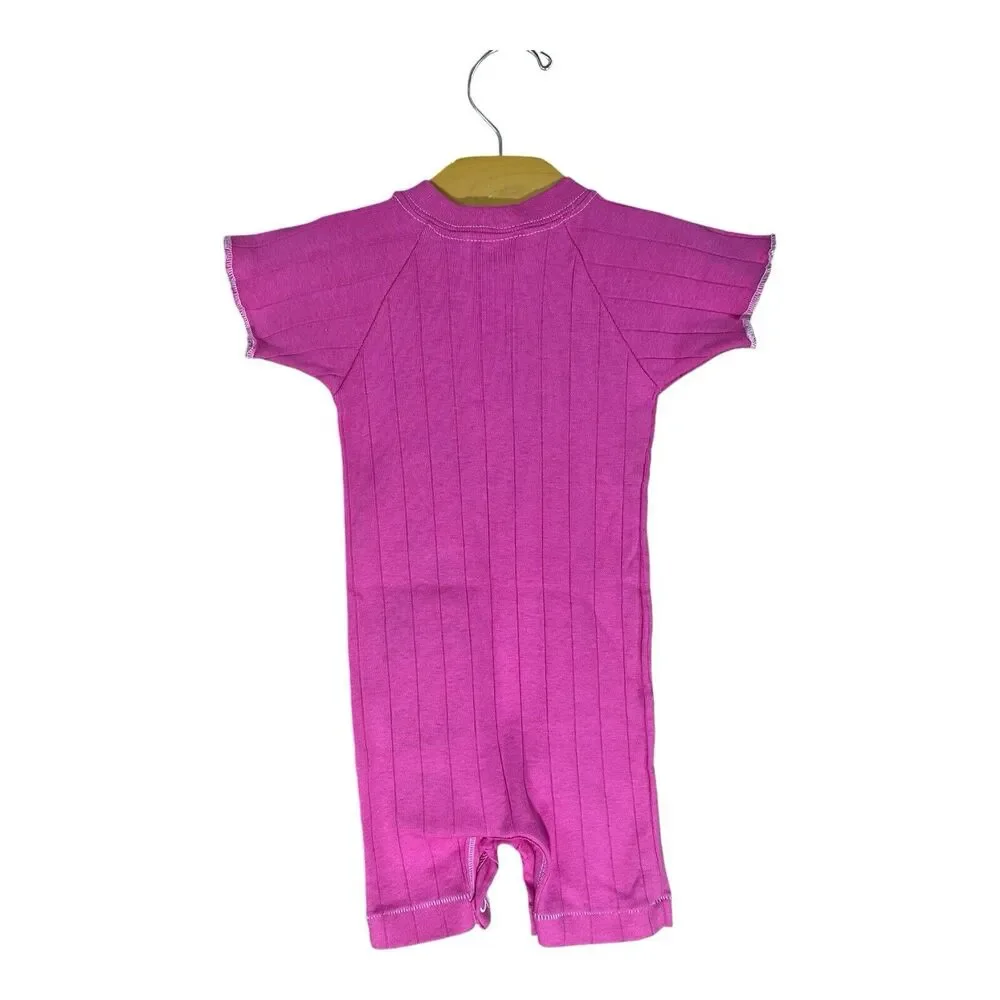 Vintage Hand Painted Gerber Onesie Romper Pink Floral Flowers 19-26 Lbs USA